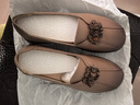 意尔康皮鞋女套脚中年妈妈鞋单鞋软底豆豆鞋女 29383W 豆沙 35 实拍图