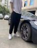 杉努裤子男士春夏季薄款休闲学生宽松大码运动束脚青少年卫长裤 K02灰色常规（松紧） XL 实拍图