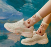 斯凯奇（Skechers）女鞋珠珠熊老爹鞋厚底增高百搭复古运动休闲鞋149463 乳白色/OFWT 37 正常码，脚背宽高选大半码 实拍图