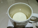 传旗水杯陶瓷马克杯咖啡杯办公杯子男女陶瓷杯简约石纹杯420ml奶油色 实拍图