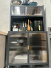 厨房多功能置物架落地多层餐边储物柜家用防尘碗柜微波炉收纳橱柜 幻影灰（长120）五层-特厚新款 实拍图