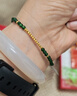 蔻小姐天然翡翠A货手链18k碎金子手串冰种满辣阳绿小米珠高端玉石礼物女 3mm 14cm 实拍图