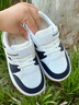 牧童幼儿园小白鞋女童春秋款宝宝板鞋男童低帮休闲鞋 远空蓝 30码  实拍图