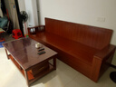 木缇森胡桃木实木沙发客厅家用小户型直排三人位雕花储物四人位靠墙家具 直排四人位+不带抽茶几 实拍图