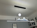 领风山水餐厅灯新中式长条吊灯现代简约山峦映月茶室吊灯北欧餐桌灯具 1337-黑色-120cm-三色 实拍图