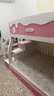 全实木上下床卡通儿童床双层木床小户型架子实木高低儿童床子母床 粉红色 梯柜上铺宽130下铺150 实拍图