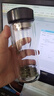 诗特意玻璃杯双层便携迷你杯透明男女士喝茶水杯子防烫带盖耐高温简约款 黑 290ml 实拍图