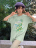 真维斯（JEANSWEST）薄荷绿纯棉短袖t恤女士2025新款夏季潮流大码女装半袖宽松上衣 实拍图