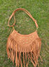 微光里新款女士流苏铆钉单肩包波西米亚流苏包包女2025小众复古斜挎包 流苏铆钉包【棕色】 实拍图