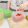 特百惠（Tupperware）冷藏800ml*4保鲜盒蔬菜水果收纳盒食品级密封冰箱储物盒 彩色盖 实拍图