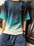 左西男童套装夏季2025新款儿童速干运动服短袖T恤篮球服夏装 绿色 150 晒单实拍图