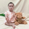 颗粒熊婴儿衣服夏季薄款宝宝短袖纯棉连体衣新生儿百天外出服 粉色80 实拍图