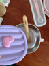 taoqibaby宝宝外出辅食碗便携婴儿专用小碗防摔防烫儿童餐具套装 罗兰粉400ml（带防呛吸管） 实拍图