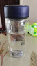 希乐（cille）玻璃杯双层玻璃水杯男士商务带茶隔大茶水分离杯便携创意泡茶杯 蓝色（加厚） 400ml 实拍图