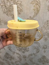 小雅象吸管杯儿童喝奶学饮刻度手柄鸭嘴杯防摔米糊杯婴儿宝宝牛奶杯水杯 实拍图