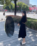 JCZS德国品牌反向防晒伞防紫外线晴雨两用遮阳双层黑胶长柄自动高颜值 商务黑【全自动合金骨架晴雨 8骨 实拍图