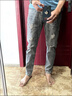 畅登牛仔裤男春夏款修身小脚破洞长裤子男百搭韩版潮流弹力牛仔九分裤 K10款浅灰色 30 实拍图