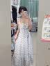 棉致法式蓝色甜美碎花吊带连衣裙女夏季2025新款收腰显瘦高级感长裙 2382蓝色【高品质35.5】 L 100-115斤 实拍图