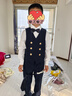 衣诺坊儿童西服马甲套装英伦演出主持人礼服 藏青：马甲套装 130CM 实拍图