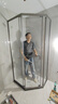 九牧（JOMOO）【定制】极窄小户型钻石移门整体淋浴房一体式淋浴隔断玻璃门E13 枪灰光玻800*1000*2000 实拍图