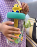 babycare恐龙吸管水杯儿童吸管杯大宝宝直饮幼儿园小学水壶上学户外运动绿 实拍图