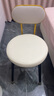 天兴隆凳子家用餐椅靠背椅轻奢梳妆凳软包方凳餐桌凳子高脚凳吧台椅胶凳 F2金背-灰白 实拍图
