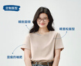 京东京造短袖女T恤纯棉女士t恤25夏季新款女装打底衫白小T 燕麦色 L 实拍图