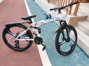 凤凰（Phoenix）折叠山地自行车男女成人学生青少年单车双减震碟刹轻便变速折叠车 白兰三刀轮/显档变速/三套全轴承 24速高配-26寸（身高160-185CM） 实拍图