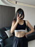 Calvin Klein内衣【明星同款摩登引力带】女士ck轻运动无钢圈工字美背背心文胸 001-太空黑 M 推荐75B-85A 实拍图