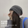 雪茜曼毛线帽子女秋冬保暖大头围显脸小针织帽包头宽松堆堆帽 实拍图