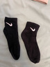 耐克(NIKE)袜子男女同款 吸汗透气运动袜 短袜三双装DX5080-010黑M 实拍图