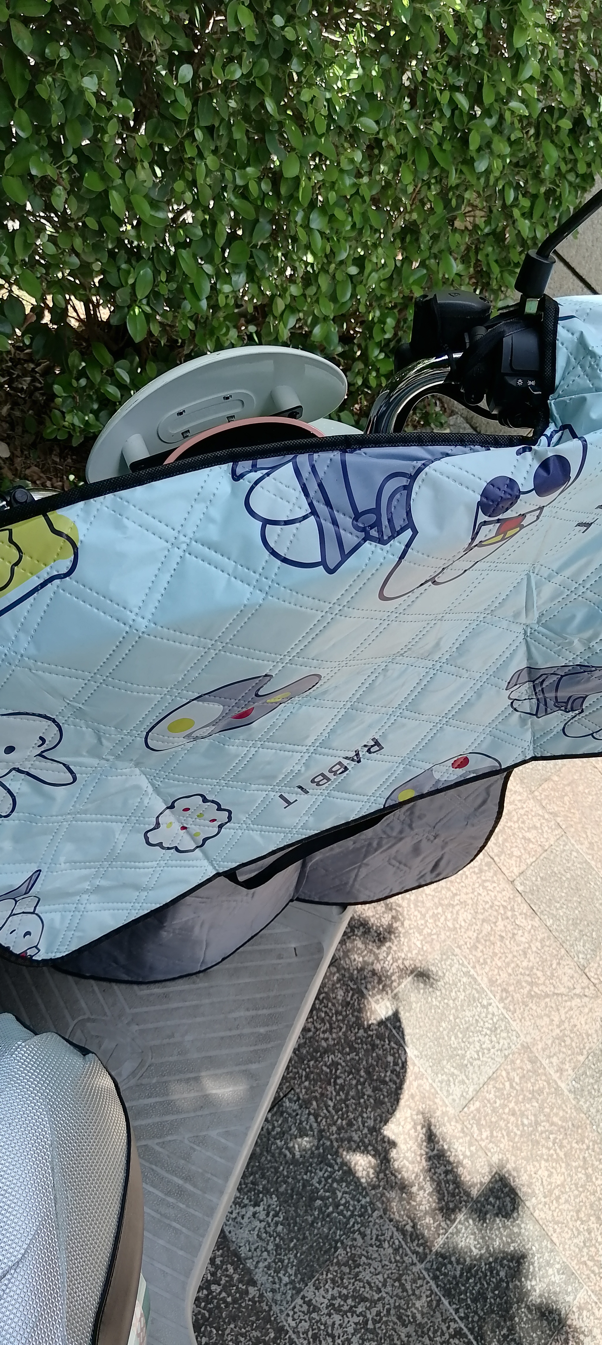 瑾势电动车挡风被夏季防晒罩春秋薄款防雨防水电瓶摩托车四季通用夏天 开心狮子-蓝色【防紫外线】 实拍图
