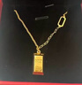老庙黄金小金条项链暴富小金砖套链足金吊坠送老婆送妈妈节日礼物 约：7.1g 实拍图