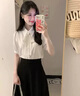 麓格立短袖白衬衫女职业正装新款夏季宽松休闲设计感垂感衬衣上衣 白色衬衫 M 【建议95-110斤】 实拍图