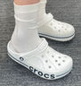 卡骆驰crocs洞洞鞋贝雅卡骆班轻便耐磨一脚蹬休闲鞋|205089 白/深蓝-126 45 (290mm) 实拍图