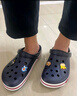 卡骆驰crocs洞洞鞋贝雅卡骆班轻便耐磨一脚蹬休闲鞋|205089 深蓝/辣椒红-4CC 41 /42(260mm) 实拍图