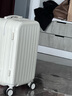 甄芝梦多功能行李箱万向轮男女拉杆箱学生密码箱大容量旅行箱拉链款皮箱 牛奶白【升级多功能】 20英寸 【登机箱】 实拍图