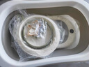 iuu婴儿洗澡盆 可折叠宝宝浴盆大号 洗澡神器躺托浴架新生儿童用品 【北欧灰】+调节感温浴架+脸盆*3 材质：FAD食品级材质检测认证 实拍图