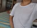中老年人夏季男士纯棉短袖T恤爷爷白汗衫圆领半袖爸爸夏装老头衫 白色短袖 均码 125码 185-210斤 实拍图