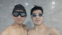 李宁（LI-NING）泳镜女士高清防雾游泳镜男士成人近视泳镜泳帽套装55-808白 400度 实拍图