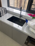 浪鲸（SSWW）厨房水槽枪灰色纳米不锈钢台下盆洗碗池洗菜盆家用一体大单槽TK12 75×46雨幕龙头+皂液器 实拍图