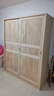 鸿蓝推拉门衣柜松木经济型全实木大衣橱现代简约家用滑动卧室衣柜 长160深50高200(送货入户 自己安装) 原木无漆【现货】 实拍图