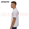 巴塔哥尼亚（Patagonia）男女情侣通勤短袖夏季P-6 Logo混纺棉休闲潮流户外透气T恤 38504 WHI（实物白里透蓝） M 实拍图