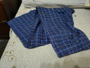 欣尚优纯棉睡裤男士宽松大码家居裤全棉格子印花休闲裤夏季空调裤可外穿 长裤 藏蓝格 3XL 体重150-170斤 实拍图