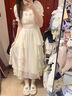 允橘连衣裙裙子女夏季2025新款轻奢高级感白色长裙法式海边沙滩裙纯欲 米白色钉珠仙女连衣裙 M 建议95-105斤 实拍图