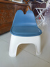 凳子小矮凳靠背家用可爱儿童塑料换鞋凳卫生间浴室洗澡小板凳椅子 北欧蓝-大号带靠背 实拍图
