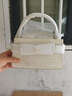 CHARLES&KEITH鳄鱼纹凯莉包手提斜挎婚包包女包生日礼物CK2-50270880-1 Ivory象牙色 S 实拍图