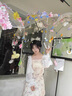 舒芳蝶（shufangdie）碎花吊带连衣裙2026夏季新款女装收腰气质防晒开衫两件套装裙女春 米白色开衫+紫色碎花吊带裙 M 实拍图