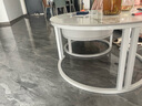 柏莱帝尼（Bolatine）实木茶几客厅岩板轻奢小户型可伸缩圆形茶几桌 白架白柜【80雪山白+60雪山白】 实拍图