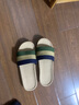 贵足享 家居拖鞋 男女情侣款亚麻拖鞋 春夏秋季室内地板防滑居家凉拖鞋 绿米兰 40-41 (270mm) 实拍图
